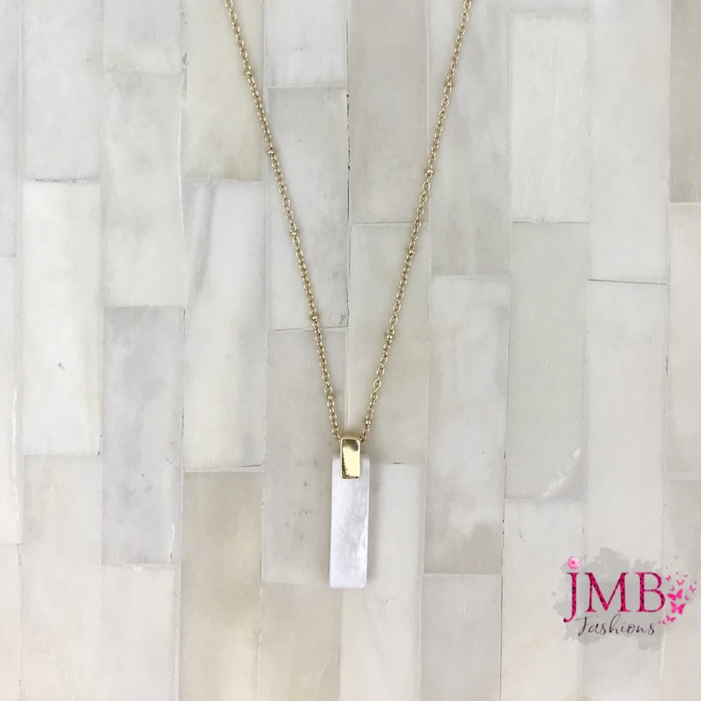 NEW Gold Necklace with White Rod, Raelynn